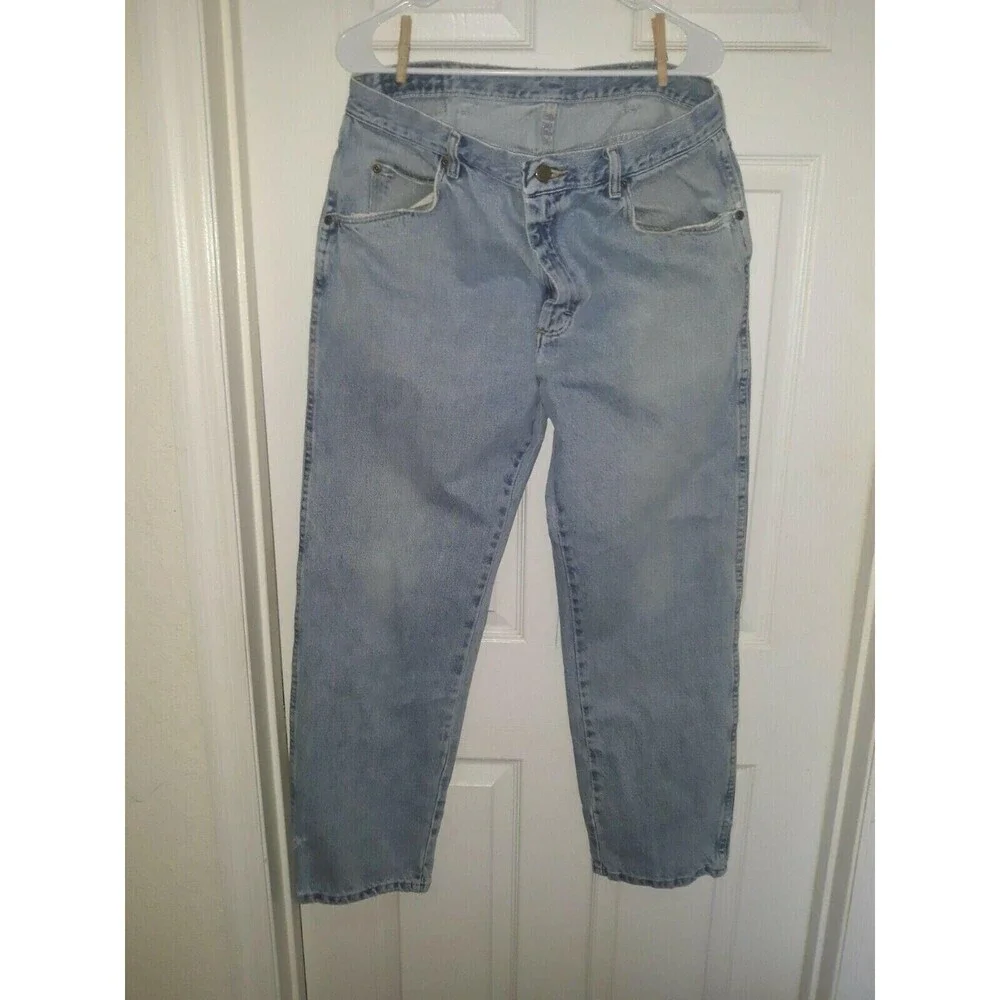 Men’s Wrangler Regular Fit Straight Leg Blue Jeans Size 36X30 Pre-Owned